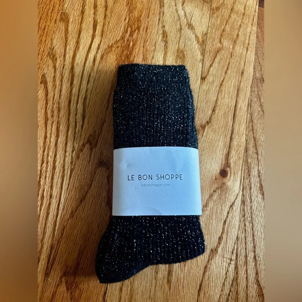 Le Bon Shoppe - NWT Black and Gold Sparkle Socks